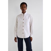 Surchemise manches longues en denim - Beige Ecru - L - Femme - Monoprix