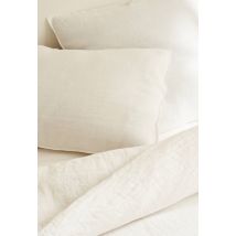 Taie d'oreiller rectangulaire, 50x70cm, 100% lin - Blanc - Unique - Monoprix