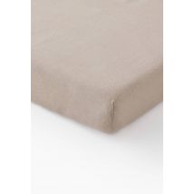 Drap housse, 160x200cm, 100% lin - Gris - Unique - Monoprix