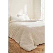 Housse de couette, 240x220cm, 100% lin - Blanc - Unique - Monoprix