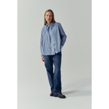 Jean large en coton - Bleu foncé - 36 - Femme - Monoprix