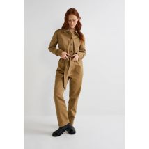 Combinaison pantalon en coton - Brun clair - 44 - Femme - Monoprix