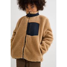 Veste zippée unie en sherpa - Bleu foncé - 3 ans - Enfant - Monoprix