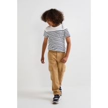 Pantalon cargo retroussé en coton bio - Beige - 3 ans - Enfant Garçon - Monoprix