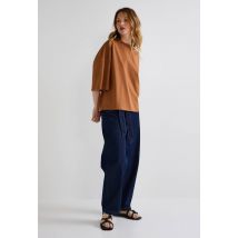 Jean carotte taille élastiquée - Bleu - S - Femme - Monoprix