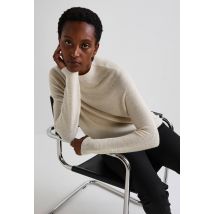 Pull maille fantaisie contenant de la laine et des fils métallisés - Beige Ecru - XS - Femme - Monoprix Premium