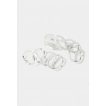 Monoprix Maison - 12 anneaux en plastique transparent pour rideau de douche - Transparent - Unique
