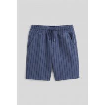 Short rayé en coton bio - Bleu - 4 ans - Enfant - Monoprix