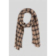 Echarpe à carreaux, matière recyclée - Beige clair - Unique - Femme - Monoprix