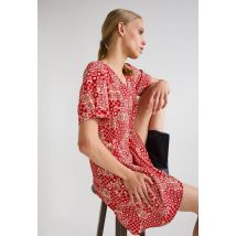 Robe courte imprimée - Rouge - 36 - Femme - Monoprix
