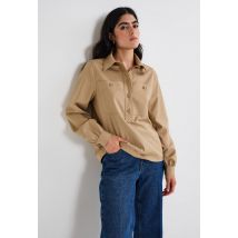 Blouse manches longues unie - Beige - 40 - Femme - Monoprix