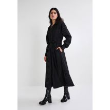 Robe cintrée rayée - Noir - S - Femme - Monoprix