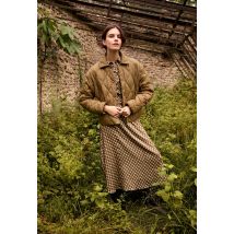 Robe midi imprimée - Vert foncé - 38 - Femme - Monoprix