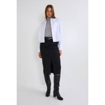 Jupe crayon à rayures - Noir - 40 - Femme - Monoprix
