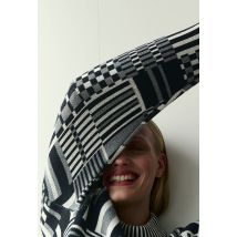 Pull jacquard graphique en coton bio - Noir - XS - Femme - Monoprix