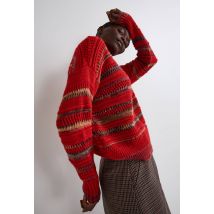 Pull manches longues col montant - Rouge - XS - Femme - Monoprix Premium