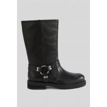 Bottes en cuir - Noir - 36 - Femme - Monoprix Premium