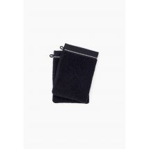 Monoprix Maison - Lot de 2 gants de toilette, 15x21cm, en coton bio gots - Noir - Unique