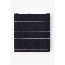 Monoprix Maison - Drap de bain rayé, en coton bio gots - Noir - 100x150 cm