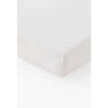 Monoprix Maison - Drap housse uni, gaze de coton, 100% coton bio gots - Blanc - 160x200 cm