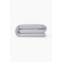 Monoprix Maison - Housse de couette tissé teint rayée, percale de coton bio, certifié oeko-tex - Noir - 220x240 cm