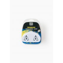 Design Go - Adapteur double avec port usb monde vers europe - Blanc - Unique