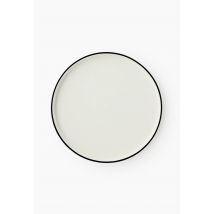 Monoprix Maison - Assiette plate rebord finition liseré, 25cm - Blanc - Unique