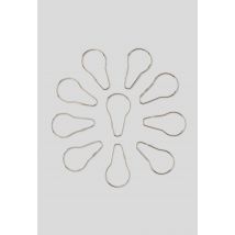 Monoprix Maison - 10 anneaux en métal pour rideau de douche - Gris argent - Unique