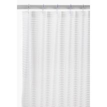 Monoprix Maison - Rideau de douche imprimé rayé, polyester recyclé - Blanc - Unique