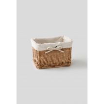 Monoprix - Panier rectangulaire rotin avec lining grand modèle - Beige - S