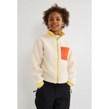 Veste en bouclette - Beige clair - 12-14 ans - Enfant - Monoprix