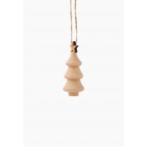 Ornement sapin en bois avec une étoile, h8.2cm - Beige clair - Unique - Monoprix