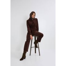 Combinaison pantalon en velours - Brun foncé - 40 - Femme - Monoprix