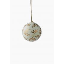 Boule peint main avec imprimé, 8cm, en papier recyclé - Or - Unique - Monoprix
