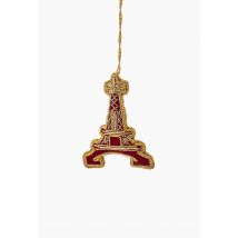 Ornement tour eiffel, 1.5x7.5x10cm en tissu - Rouge - Unique - Monoprix