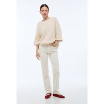 Jean droit - Beige Ecru - 46 - Femme - Monoprix