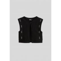 Veste sans manches brodée - Noir - 6 ans - Enfant - Monoprix