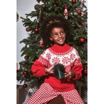 Pull jacquard col montant - Rouge - 10 ans - Enfant Fille - Monoprix
