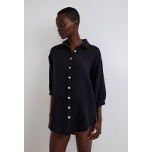 Tunique de plage en coton bio gots - Noir - M - Femme - Monoprix