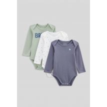 Bout'chou - Lot de 3 bodies manches longues unis en coton bio - Beige Ecru - 36 mois - Bébé