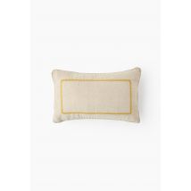 Monoprix Maison - Coussin brodé, 30x50cm, lin - Beige - Unique