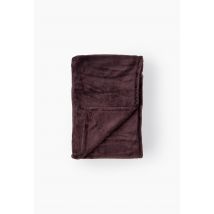 Monoprix Maison - Plaid microfibre, 130x170cm, 100% polyester recyclé - Brun foncé - Unique