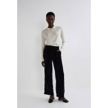 Pantalon large en velours - Noir - 34 - Femme - Monoprix