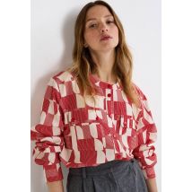 Blouse manches longues imprimée - Rouge - L - Femme - Monoprix