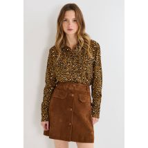 Chemise à manches longues imprimée - Brun clair - L - Femme - Monoprix
