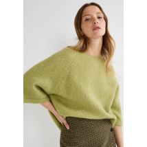 Pull manches coudes contenant de l'alpaga - Vert - M - Femme - Monoprix