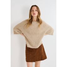 Pull manches coudes contenant de l'alpaga - Beige - M - Femme - Monoprix