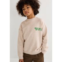 Sweat imprimé dos en coton bio gots - Beige - 12 ans - Enfant - Monoprix