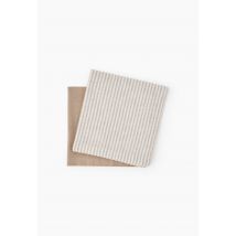 Lot de 2 serviettes, coton lin, 40x40cm - Beige - Unique - Monoprix