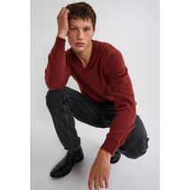 Pull col v en mélange laine et cachemire - Brun - S - Homme - Monoprix